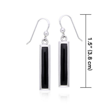 Rectangle Gemstone Inlay Earrings TER038 - Jewelry